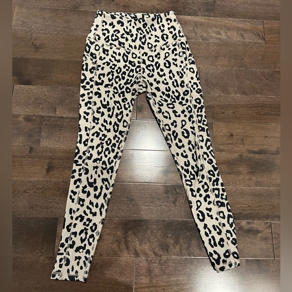 2 for $10⭐️Work Out wide waist ribbed stretch leopard black leggings pocket yoga - Picture 7 of 7